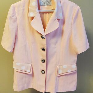 MaiBo Women's Pastel Pink Polka Dot Top with skirt